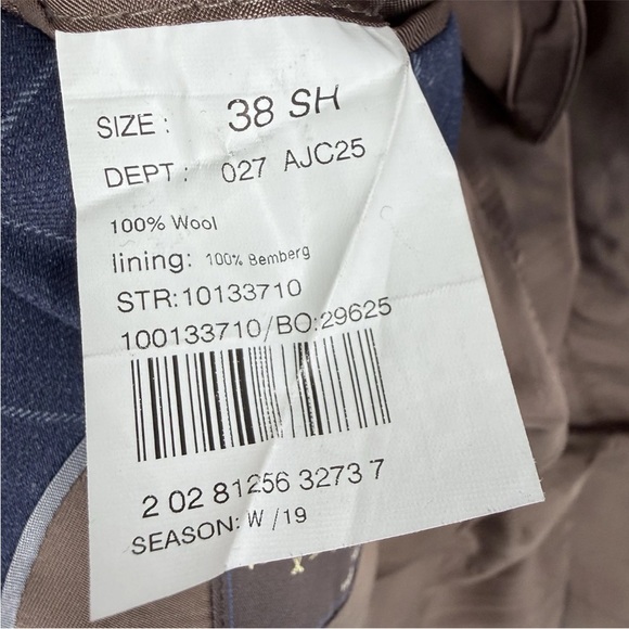 Brooks Brothers Blazer Mens Size 38S Blue Windowpane Plaid Wool Italian Fabric - Picture 7 of 12